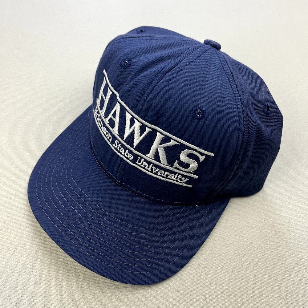 Vintage Dickinson State University Hat Cap Snapback Navy Blue The Game Glue Tag